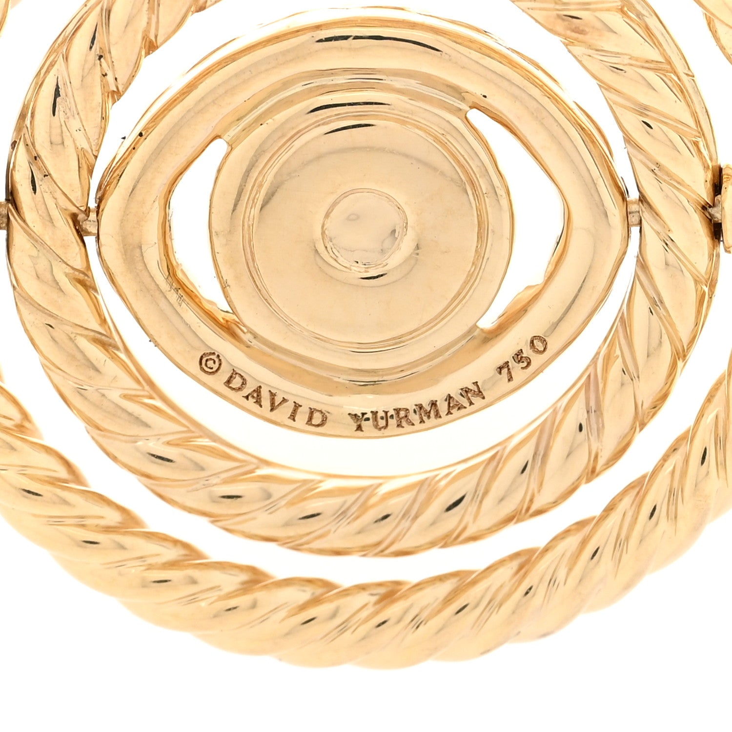 18K Yellow Gold Diamond Emerald Evil Eye Mobile Amulet Pendant