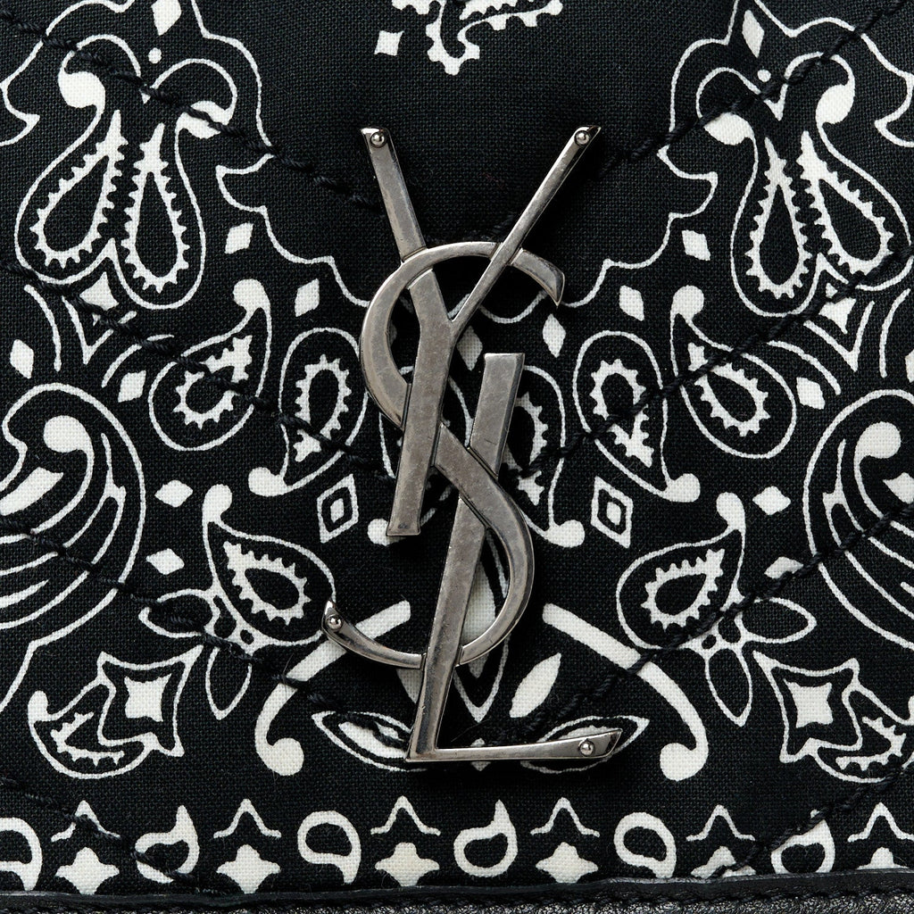 Cotton Bandana Monogram Medium Niki Chain Satchel Black White