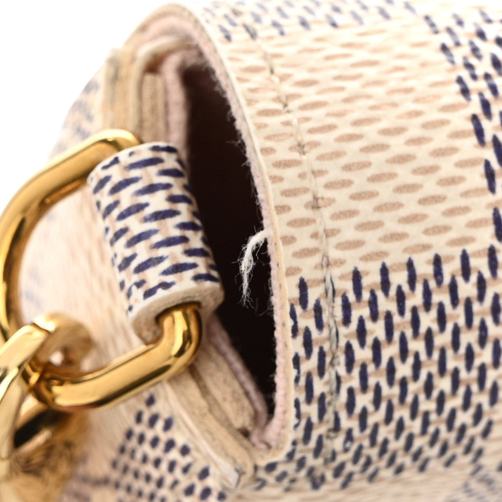 Damier Azur Pochette Felicie Chain Wallet Rose Ballerine