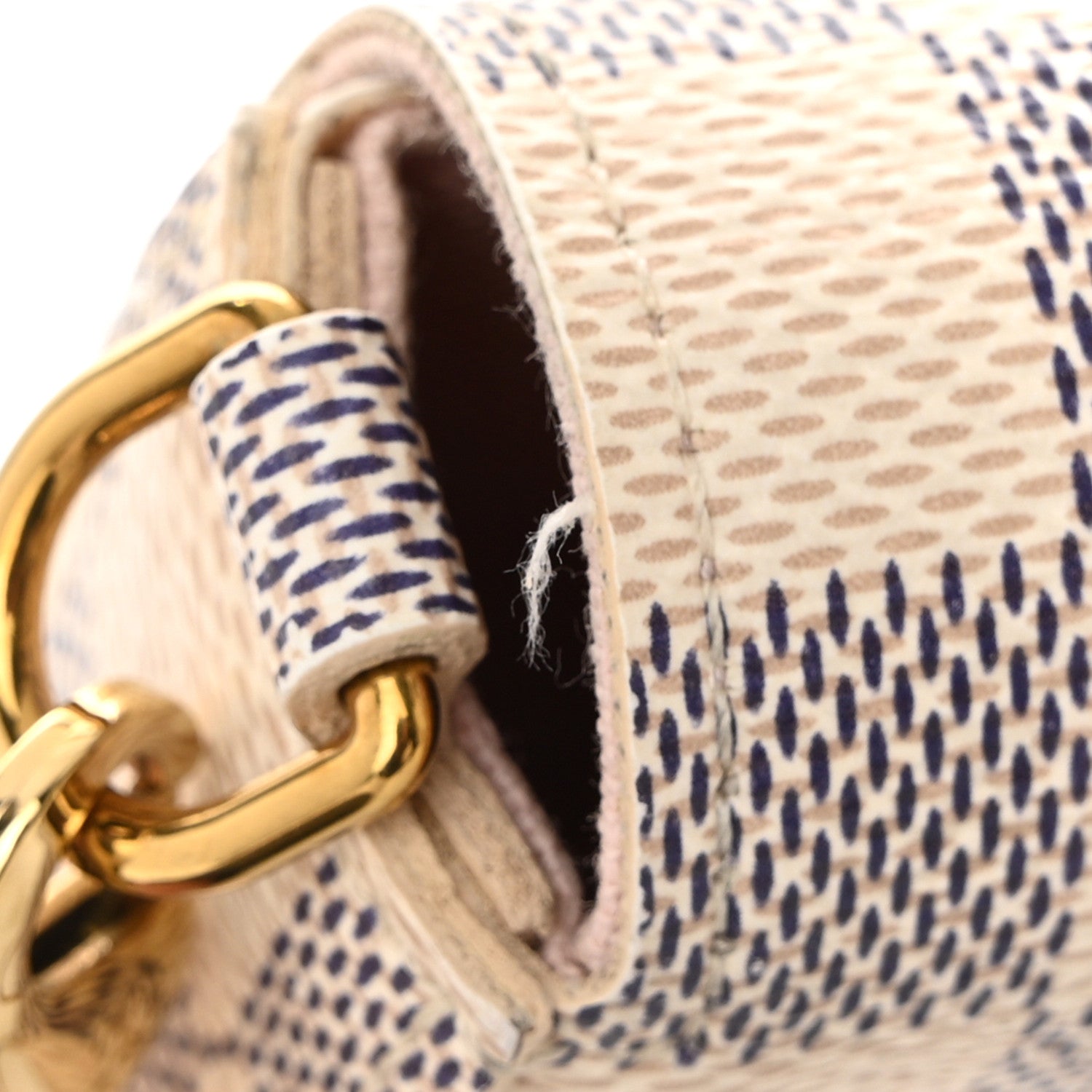 Damier Azur Pochette Felicie Chain Wallet Rose Ballerine