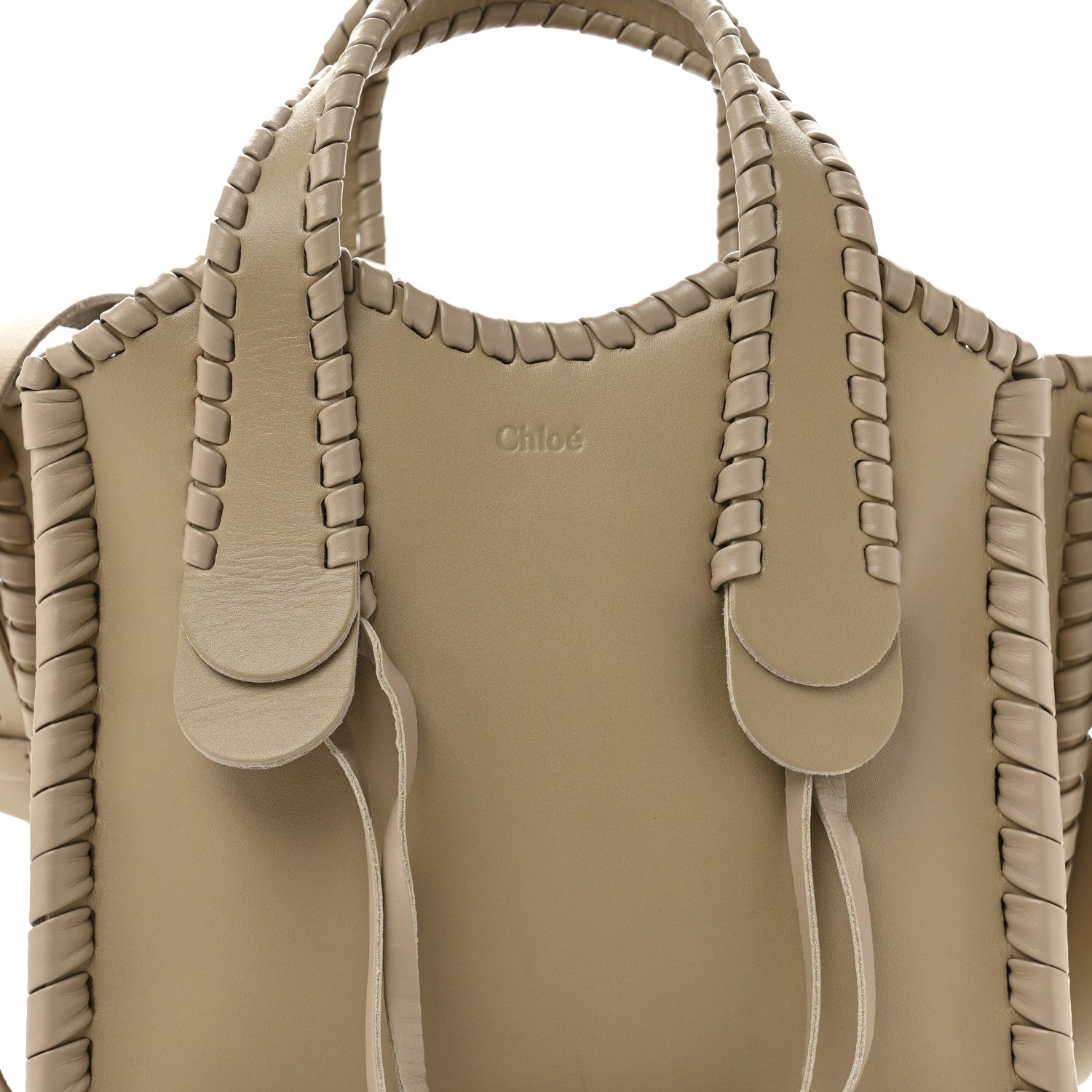 Calfskin Small Mony Tote Argil Brown