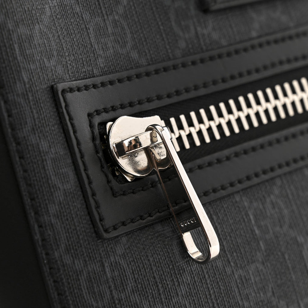 GG Supreme Monogram Web Small Flat Messenger Bag Black Grey