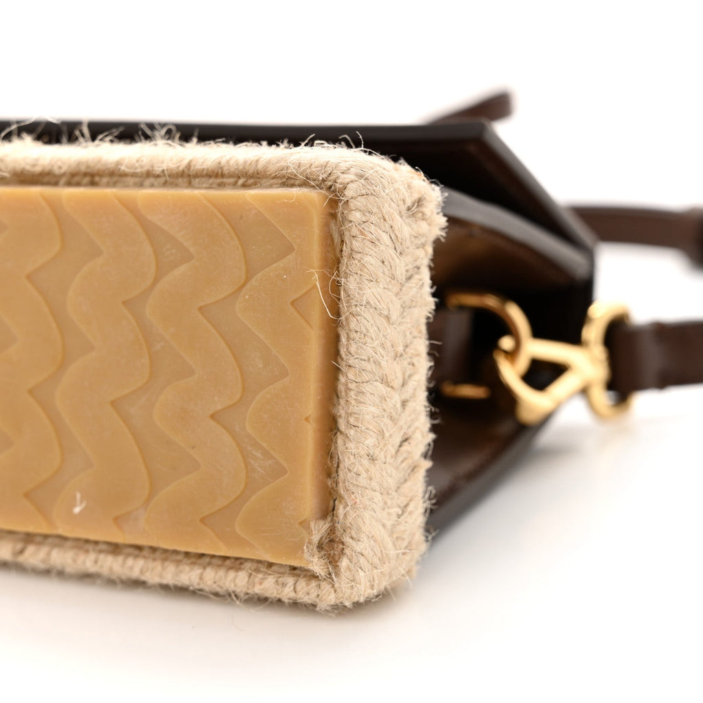 Calfskin Raffia Le Chiquito Long Cordao Brown