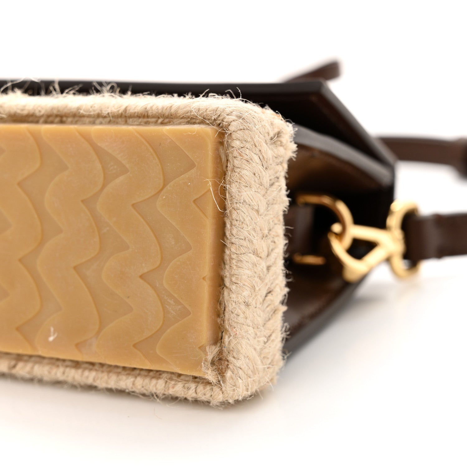 Calfskin Raffia Le Chiquito Long Cordao Brown