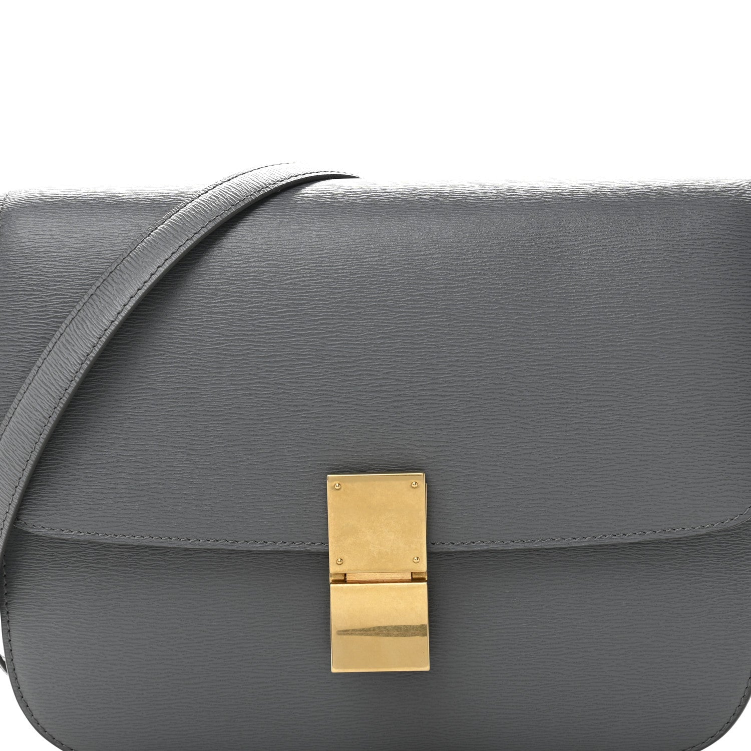 Liege Calfskin Medium Classic Box Flap Bag Grey