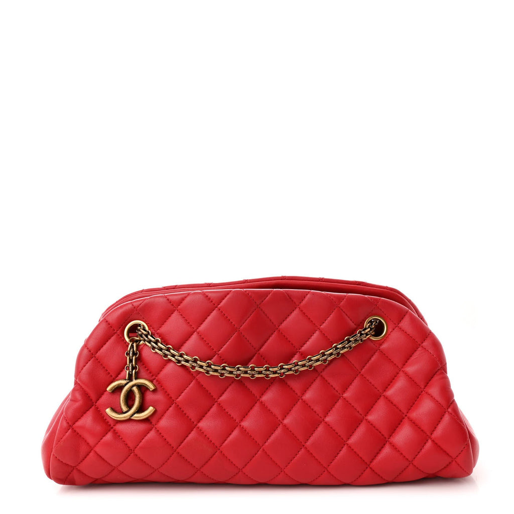 Lambskin Quilted Medium Just Mademoiselle Red