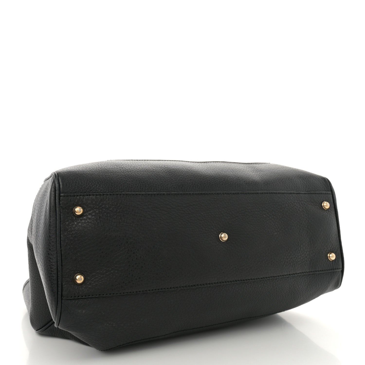 Grained Calfskin Medium Diana Bamboo Top Handle Tote Black