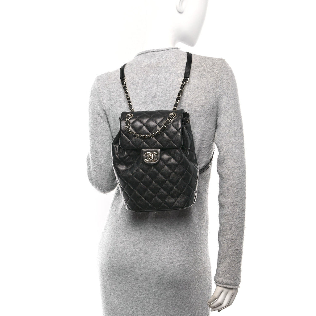 Caviar Quilted Urban Spirit Backpack Black