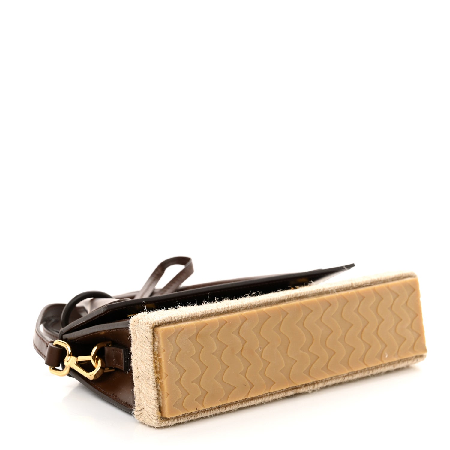 Calfskin Raffia Le Chiquito Long Cordao Brown