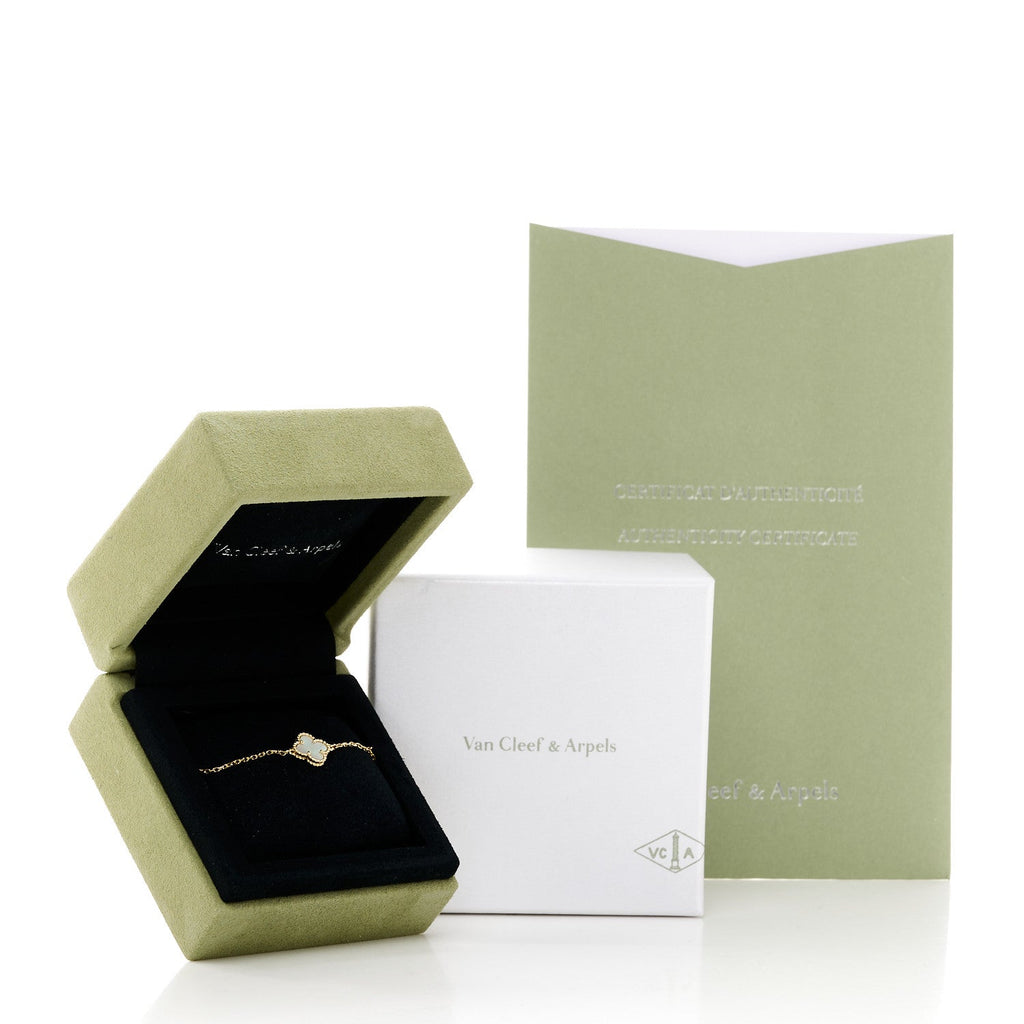 18K Yellow Gold Mother of Pearl Sweet Alhambra Bracelet