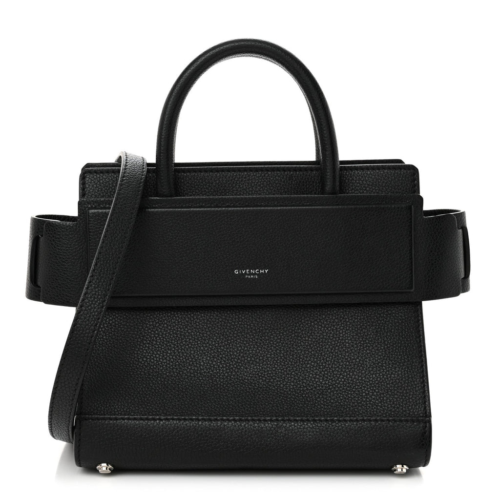 Grained Calfskin Mini Horizon Satchel Black