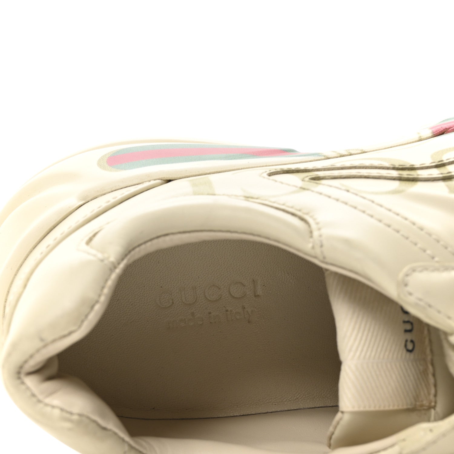 Calfskin Logo Womens Rhyton Sneakers 38 Ivory