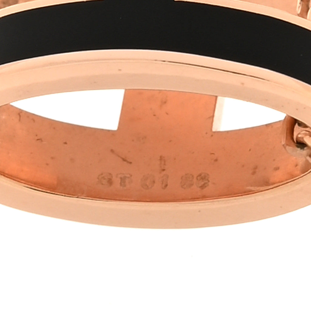 Lacquered Rose Gold Pop H Pendant Necklace Black