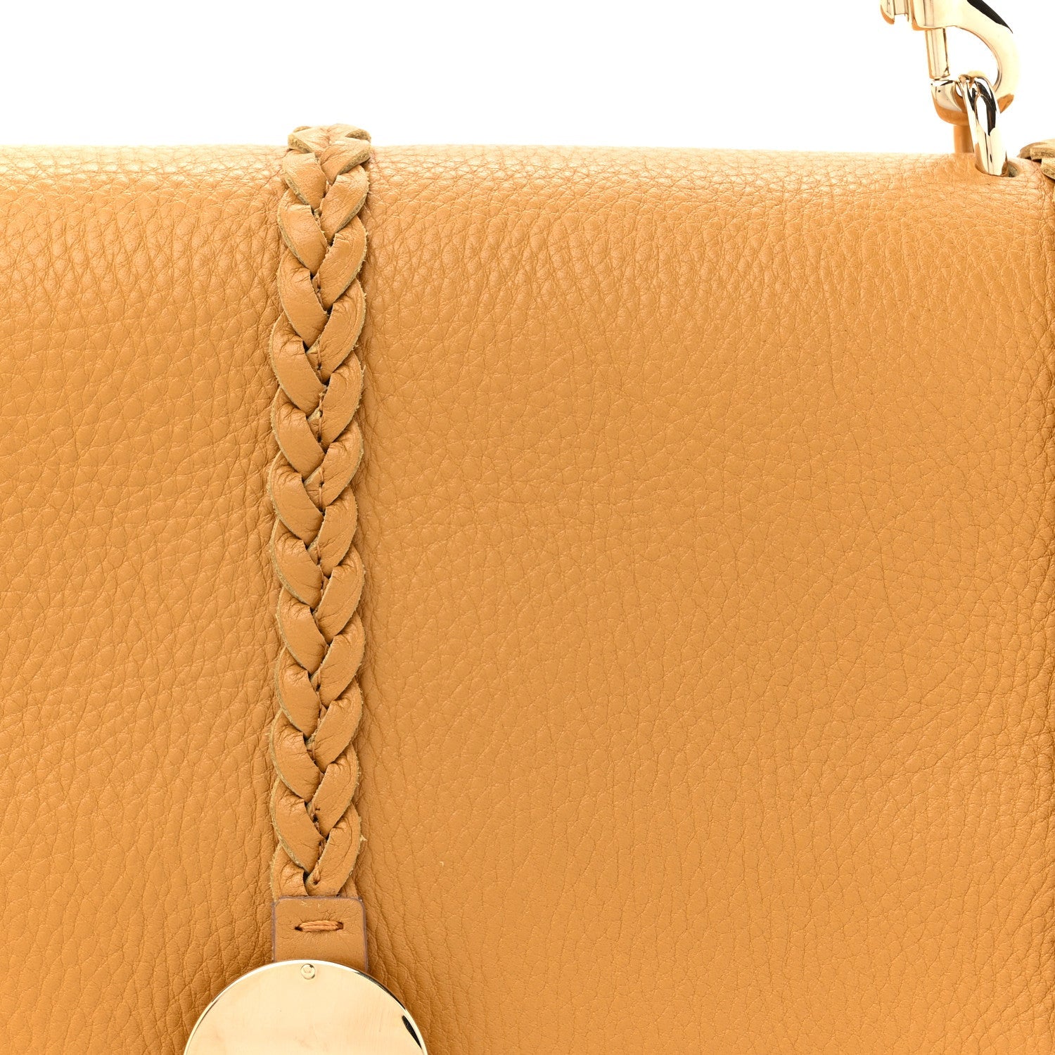 Grained Calfskin Medium Penelope Shoulder Bag Dusty Gold