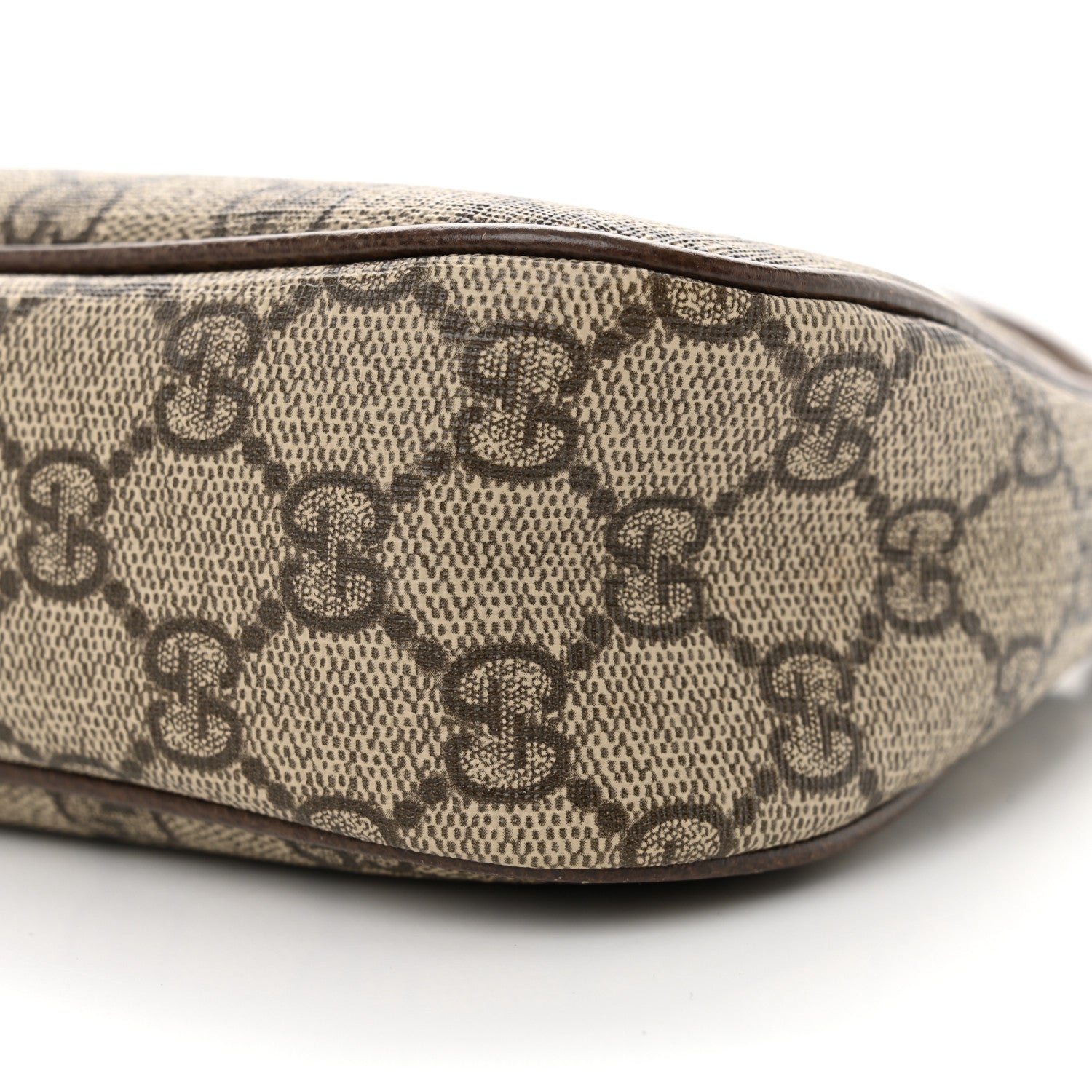 GG Supreme Monogram Textured Dollar Calfskin Small Ophidia Hobo Beige Ebony New Acero