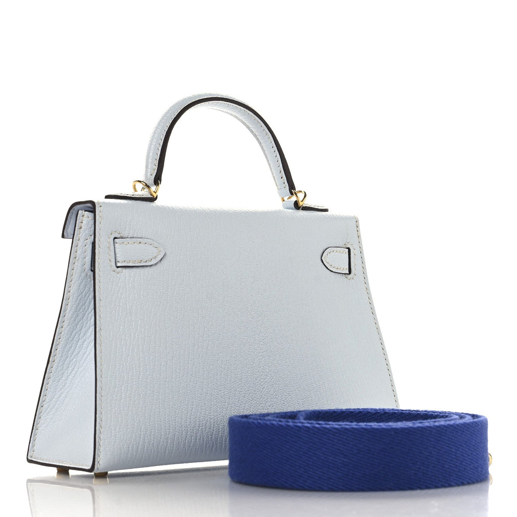 Chevre Mysore Mini Kelly Sellier 20 Bleu Brume Bleu Electrique