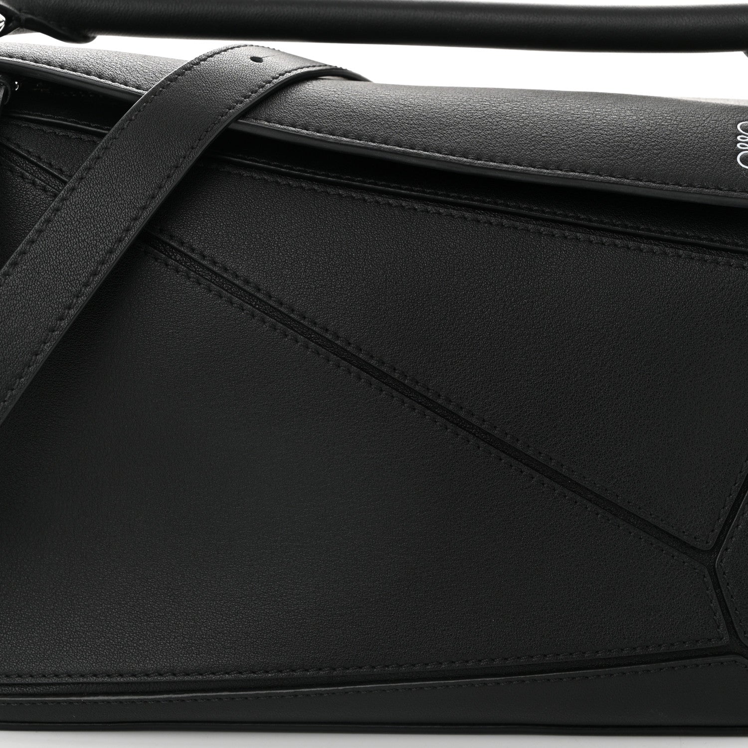 Calfskin Small Puzzle Bag Black