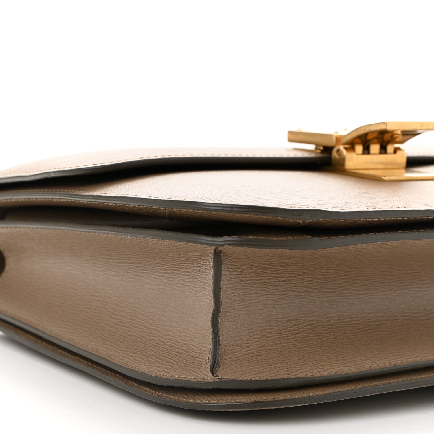 Liege Calfskin Medium Classic Box Flap Bag Taupe