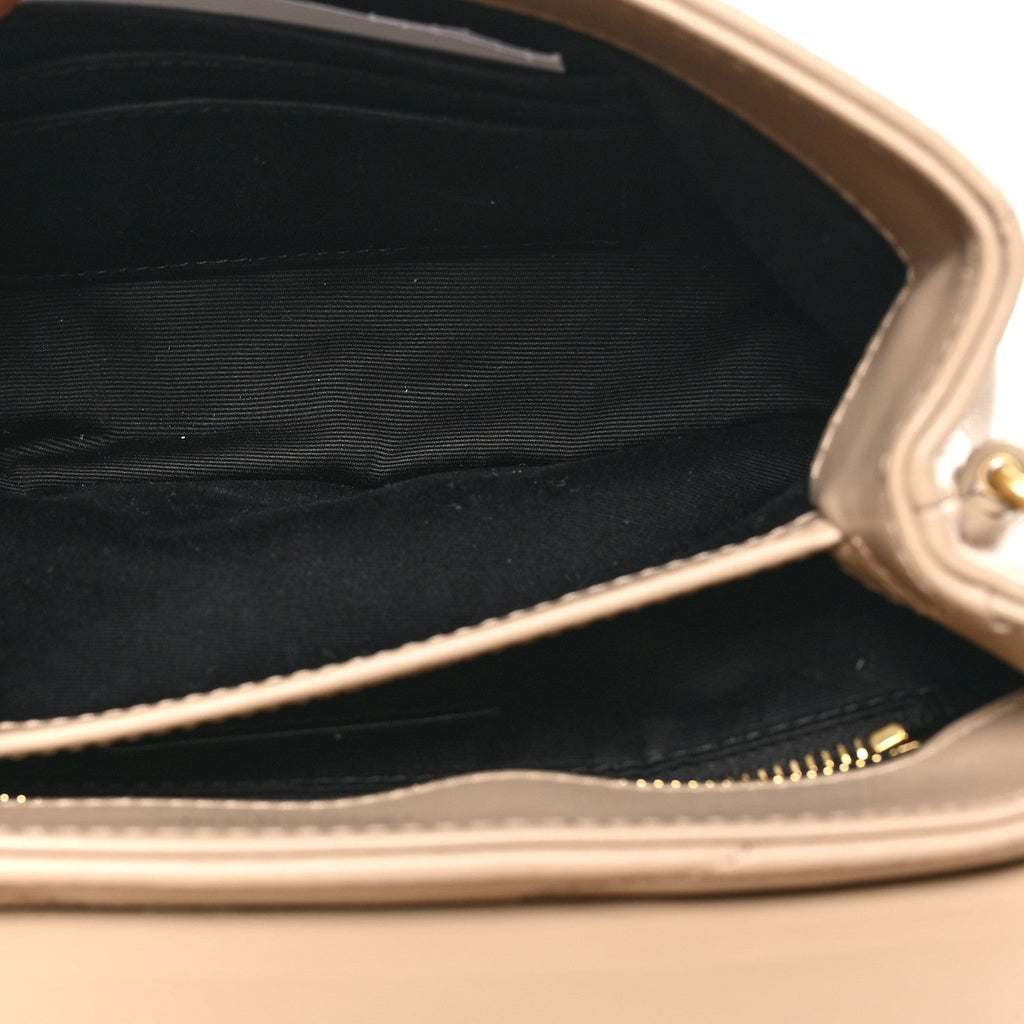 Calfskin Y Quilted Monogram Toy Loulou Crossbody Bag Dark Beige