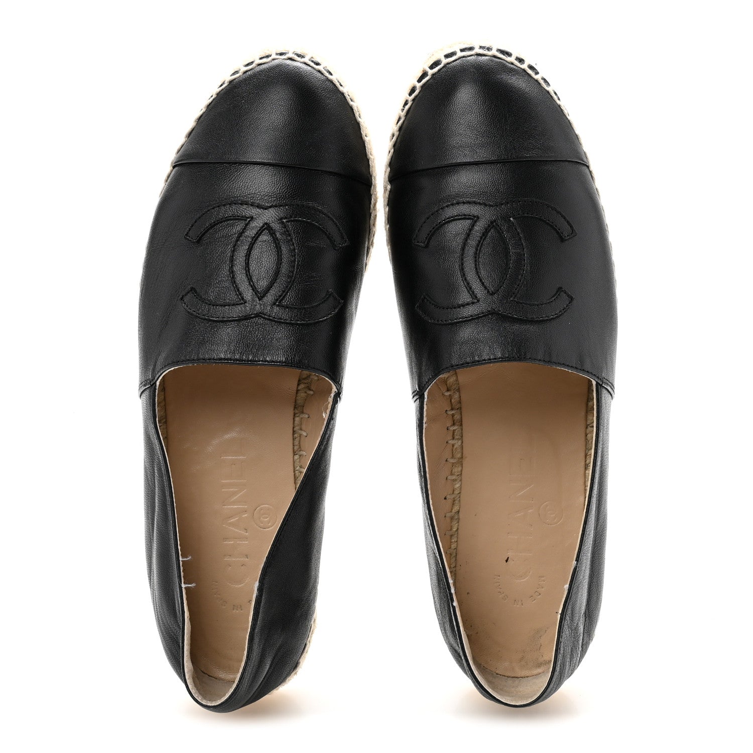 Lambskin CC Espadrilles 37 Black