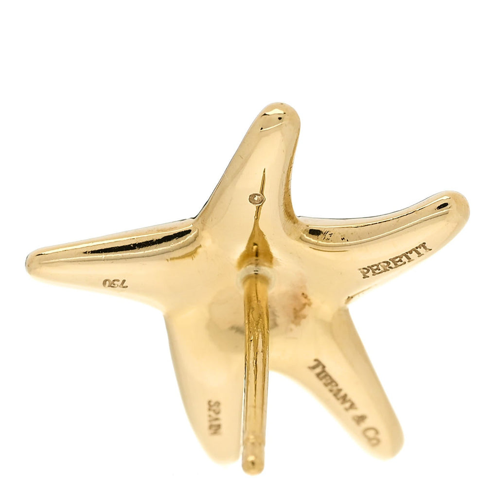 18K Yellow Gold Diamond Elsa Peretti Starfish Earrings