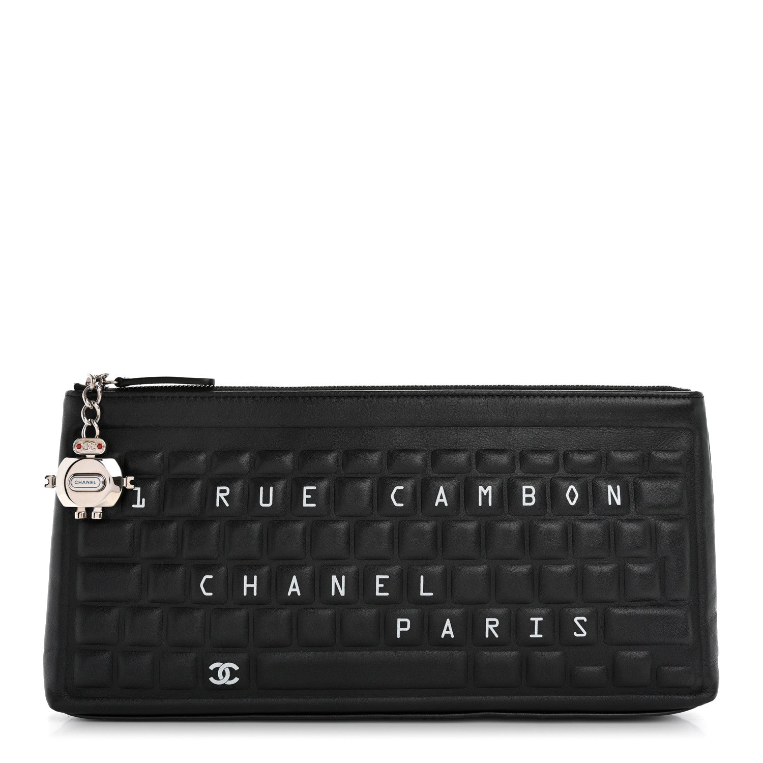 Metallic Calfskin Keyboard Pouch Black