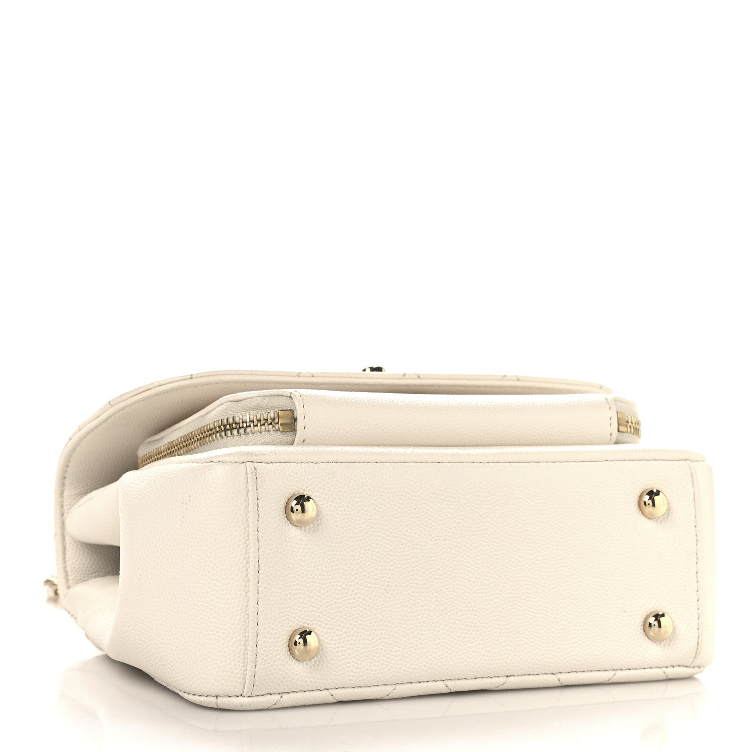 Caviar Quilted Small Business Affinity Flap White