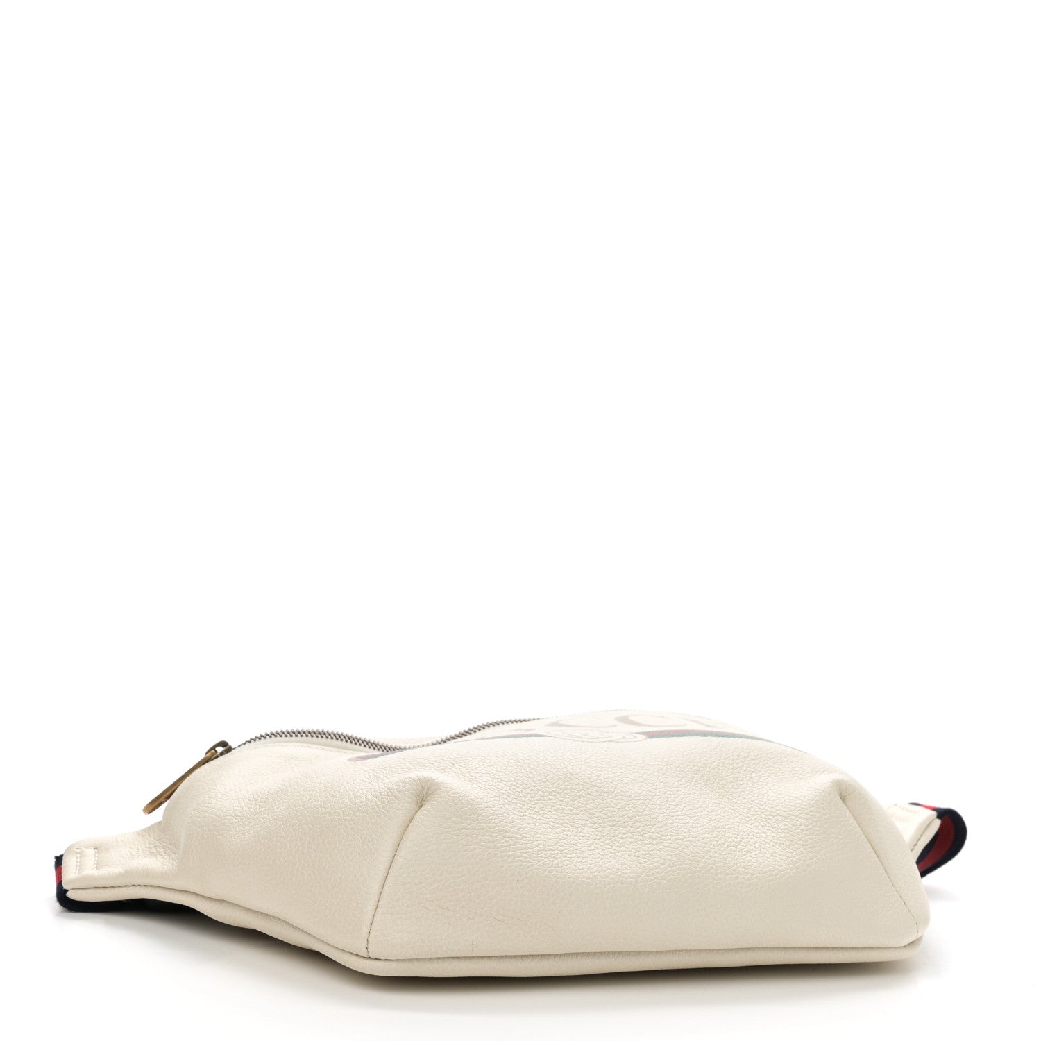 Grained Calfskin Logo Belt Bag White