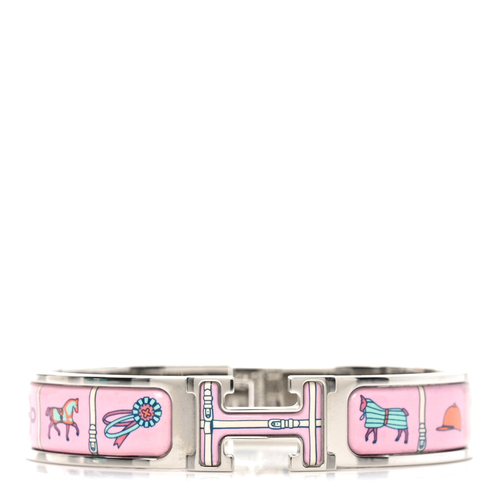Enamel Printed Narrow Couvertures et Tenues de Jour Clic Clac H Bracelet PM Color Patch