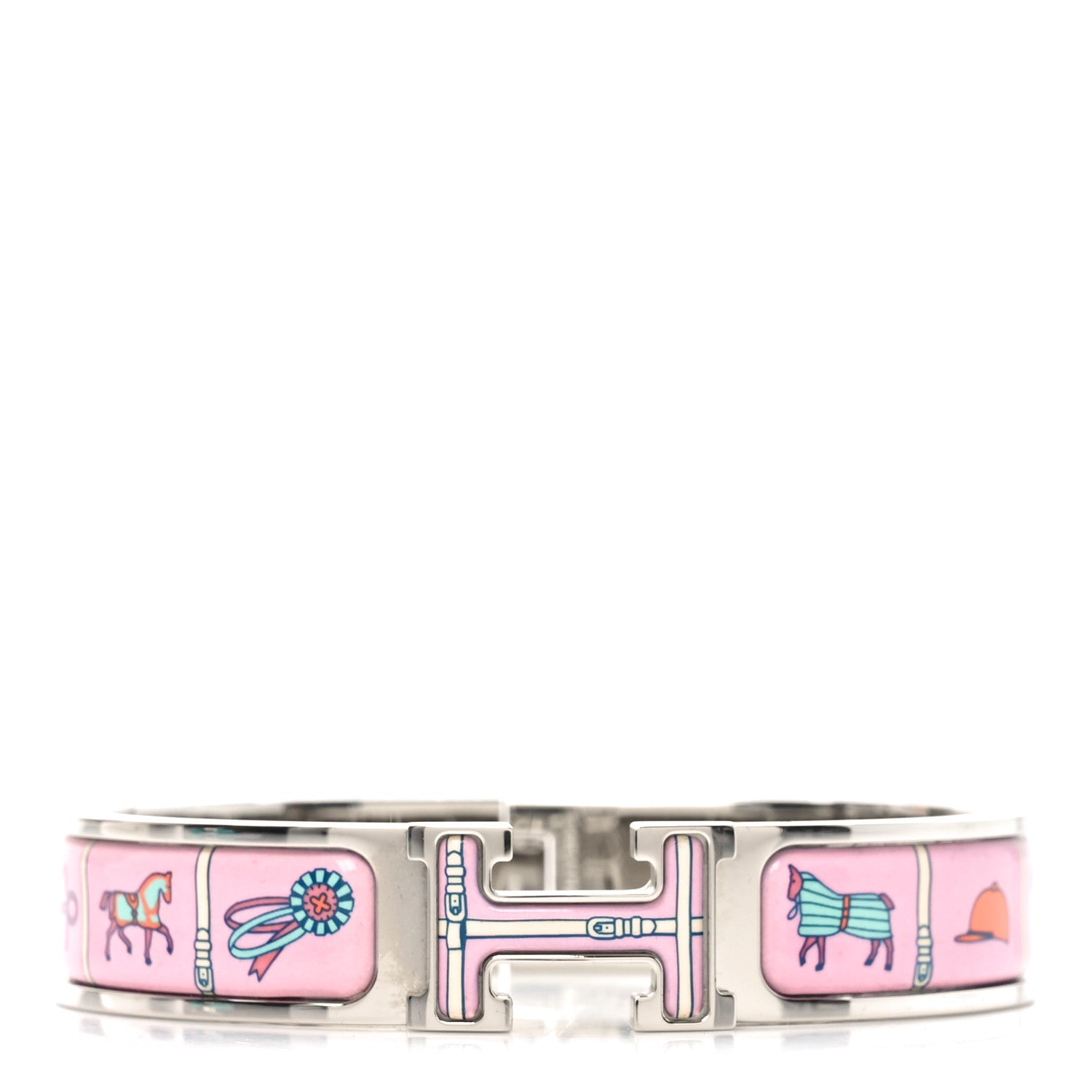 Enamel Printed Narrow Couvertures et Tenues de Jour Clic Clac H Bracelet PM Color Patch