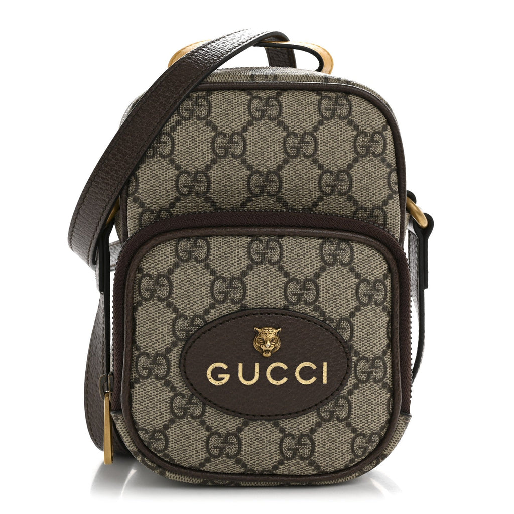 GG Supreme Monogram Mini Neo Vintage Double Zip Messenger Bag Beige New Acero Crop