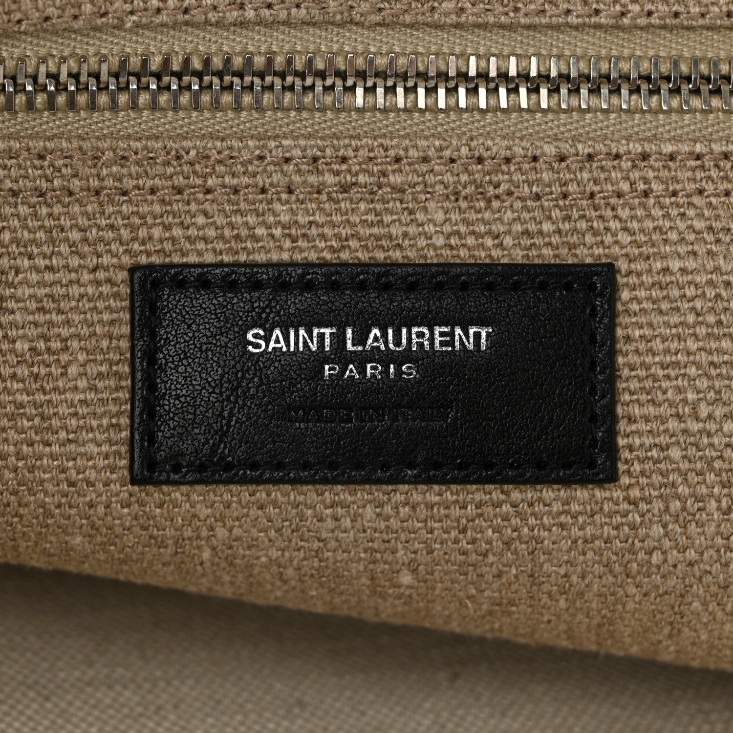 Linen Calfskin Small Rive Gauche Tote Greggio Natural