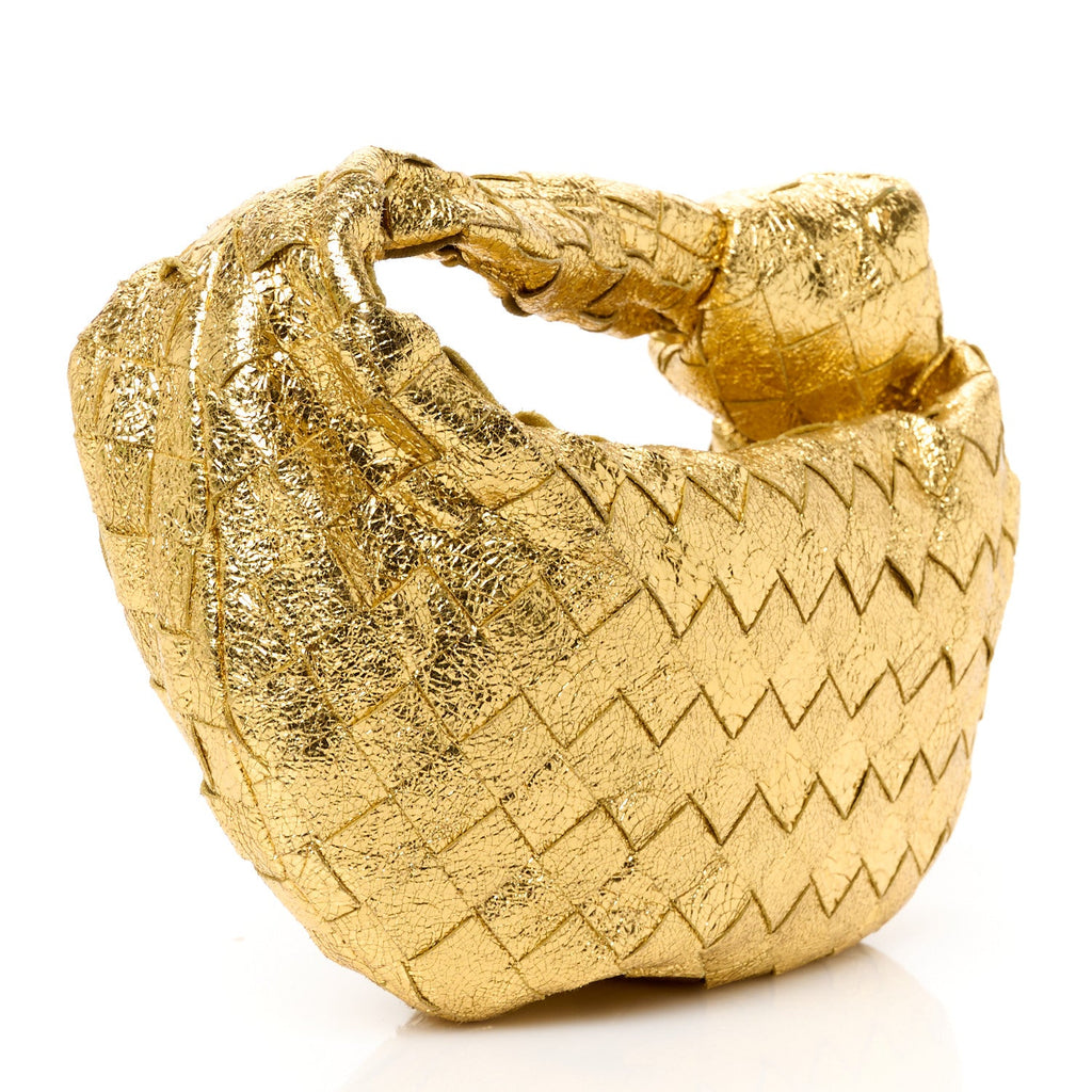 Metallic Nappa Intrecciato Mini Jodie Gold