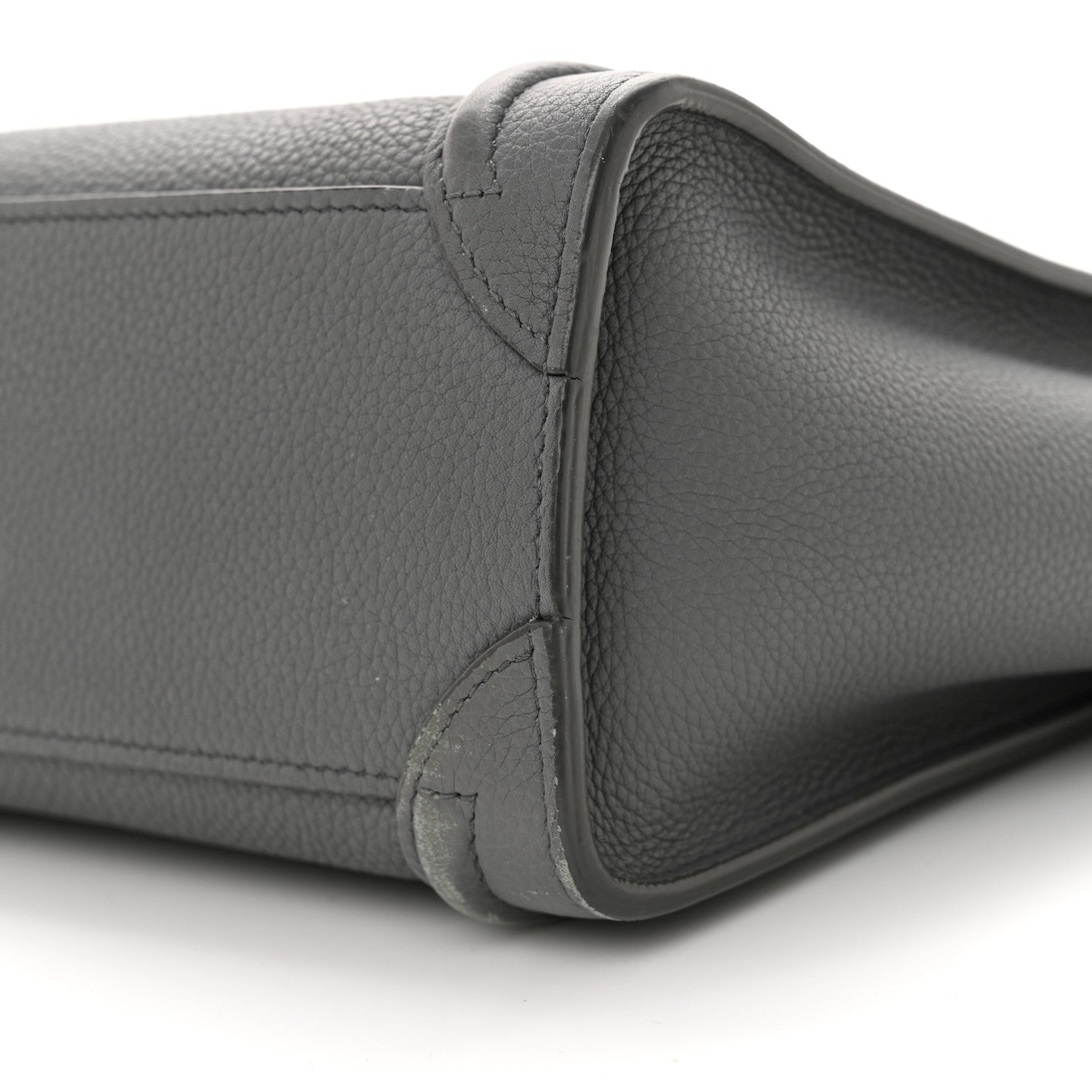 Drummed Calfskin Nano Luggage Kohl