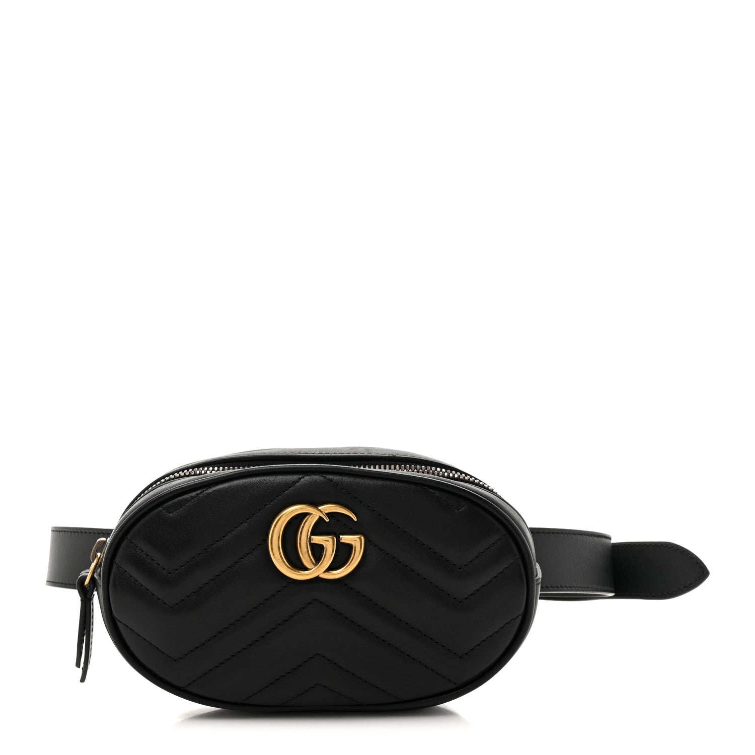 Calfskin Matelasse GG Marmont Belt Bag 85 34 Black