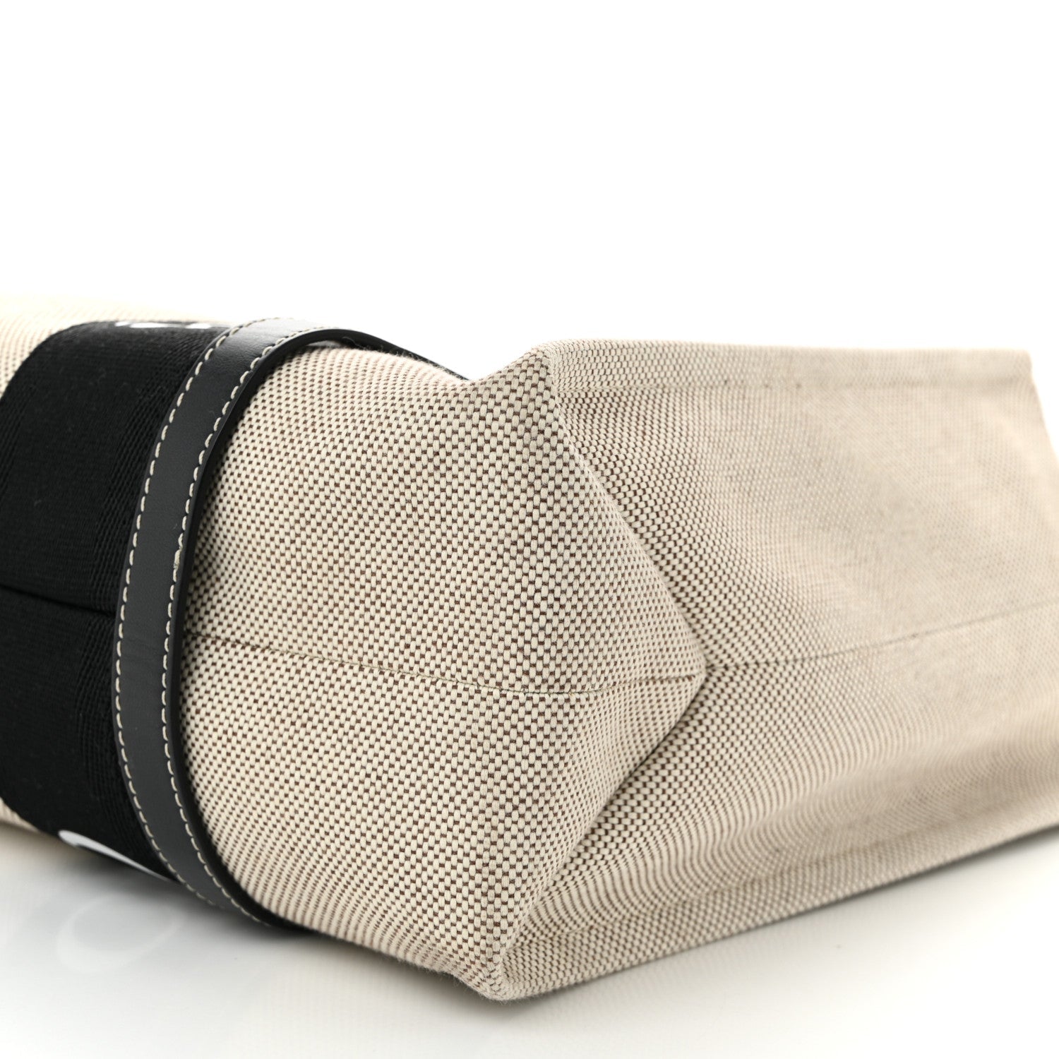 Cotton Calfskin Medium Woody Ribbon Tote Black Blue