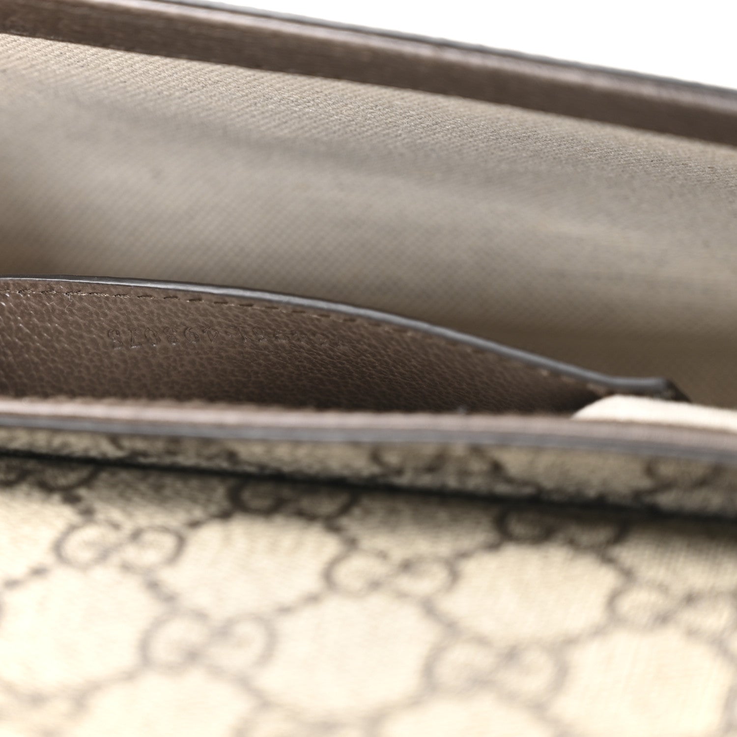 GG Supreme Monogram Textured Dollar Calfskin Web Mini Ophidia Envelope Shoulder Bag Beige Ebony New Acero