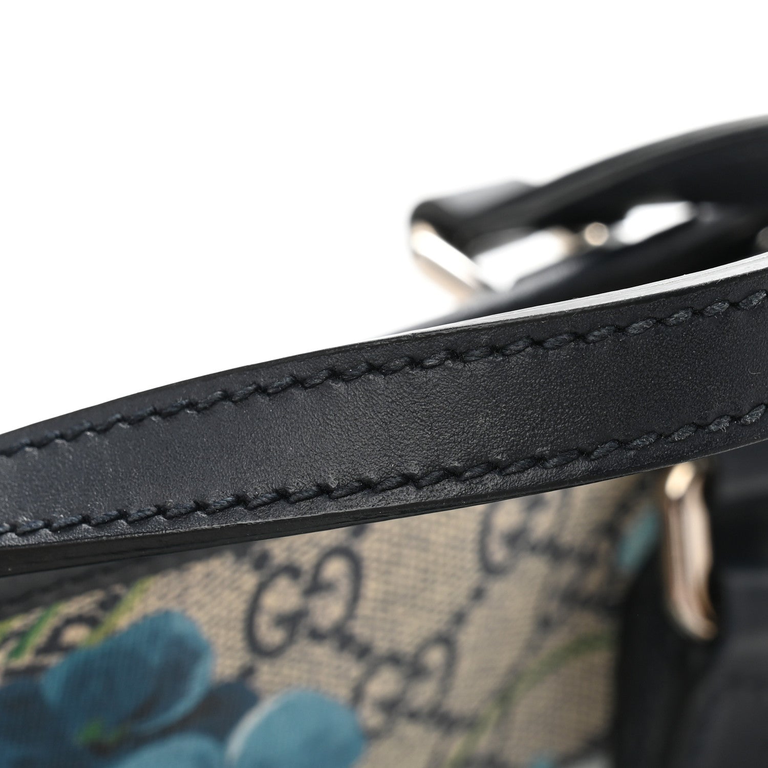 GG Supreme Monogram Blooms Small Zippered Tote Blue