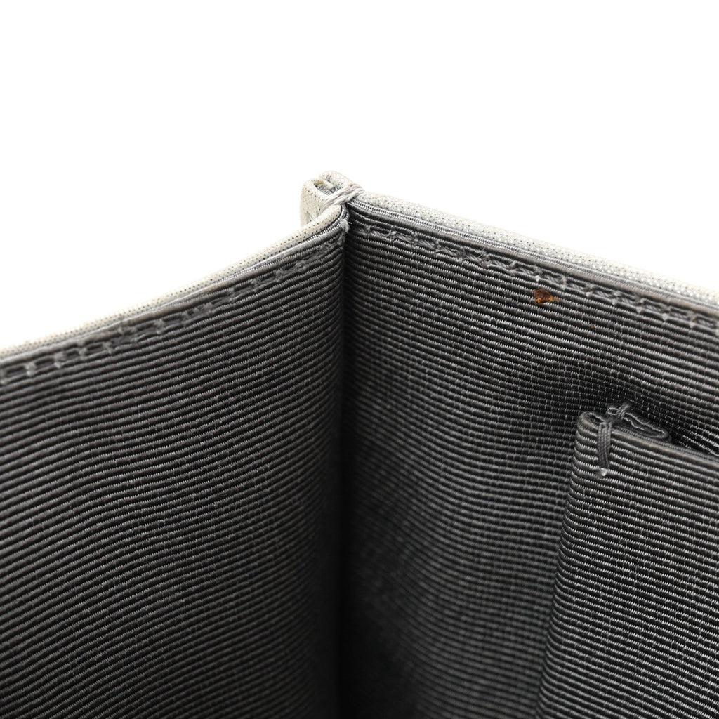 Metallic Calfskin Small Diorama Flap Bag Silver