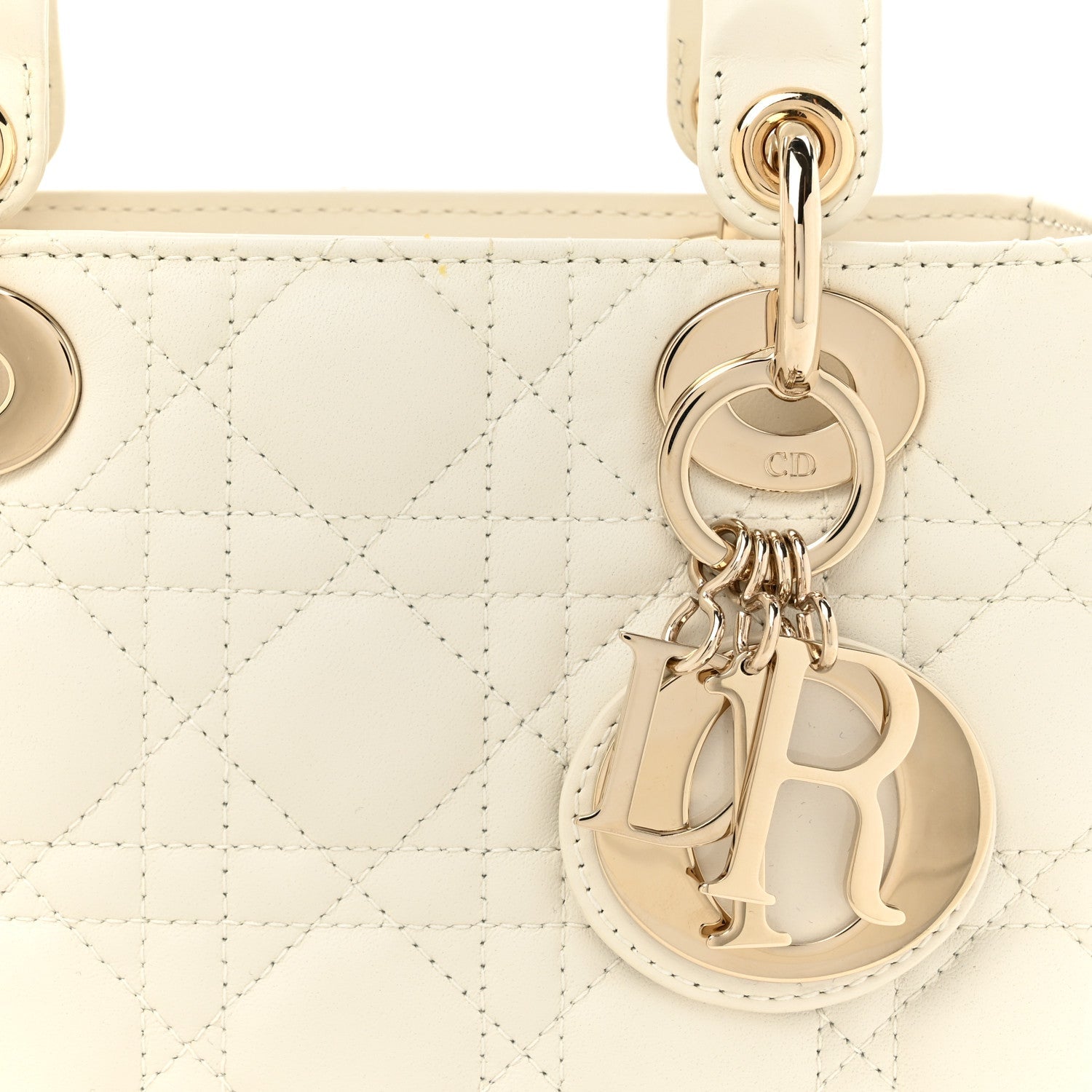 Lambskin Cannage Small Lady Dior White