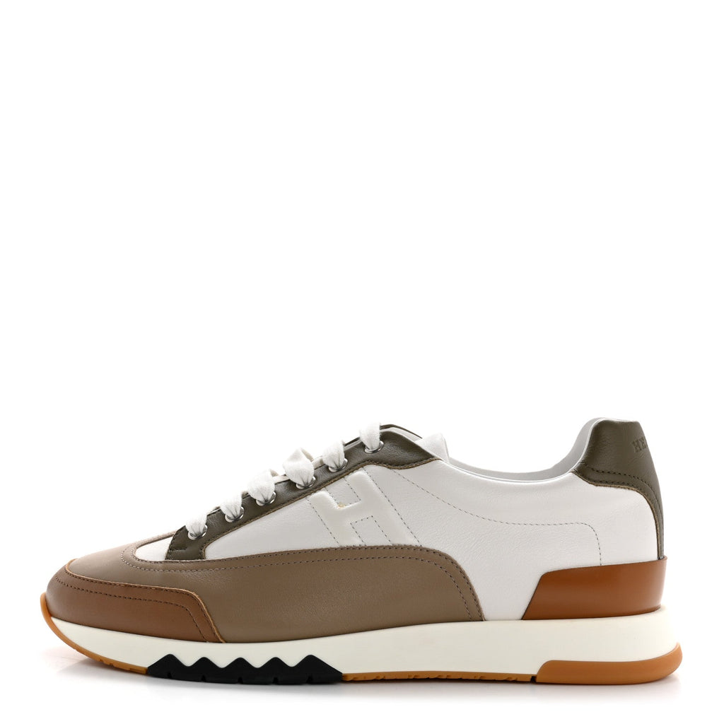 Calfskin Suede Mens Trail Sneakers 42 Beige Glaise Multicolor
