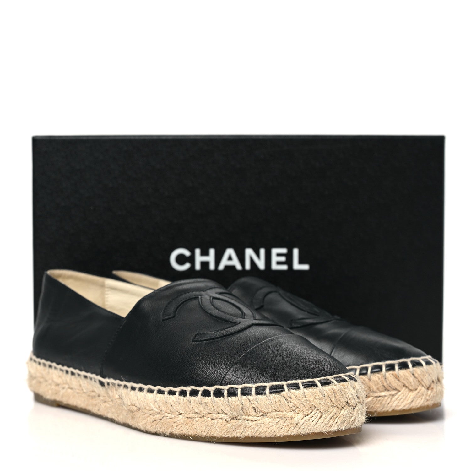 Lambskin CC Espadrilles 38 Black