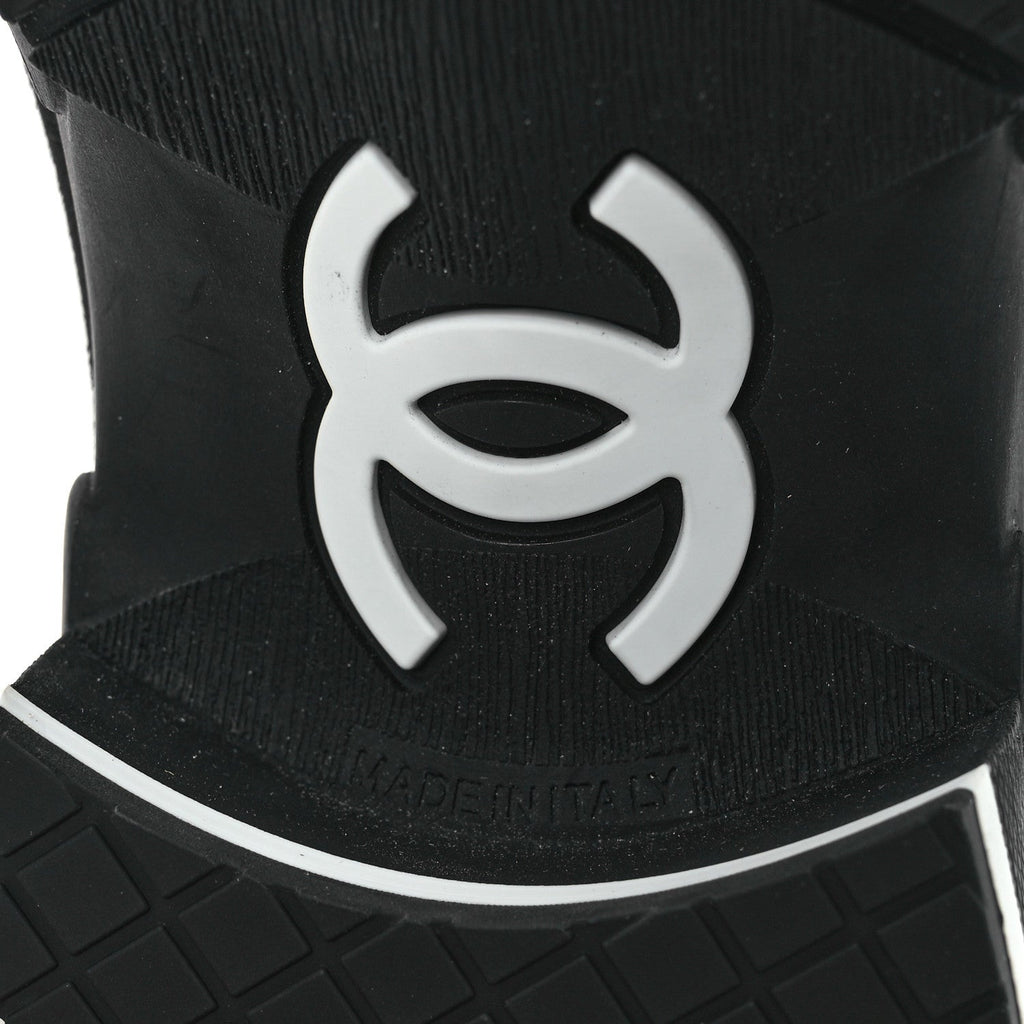 Mixed Fibers Suede Shiny Calfskin Womens CC Sneakers 40.5 Black