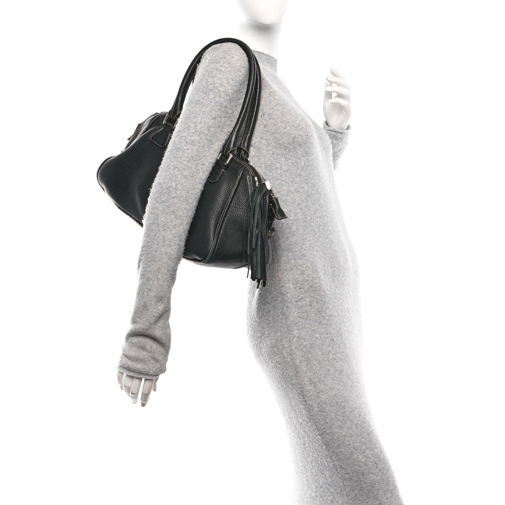 Calfskin Tassel Bowler Black