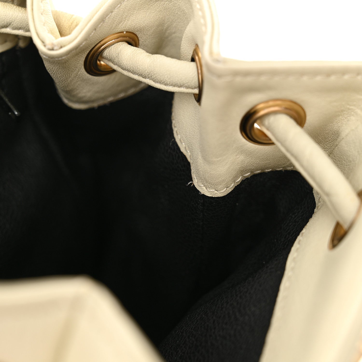 Calfskin Logo Mini Backpack White