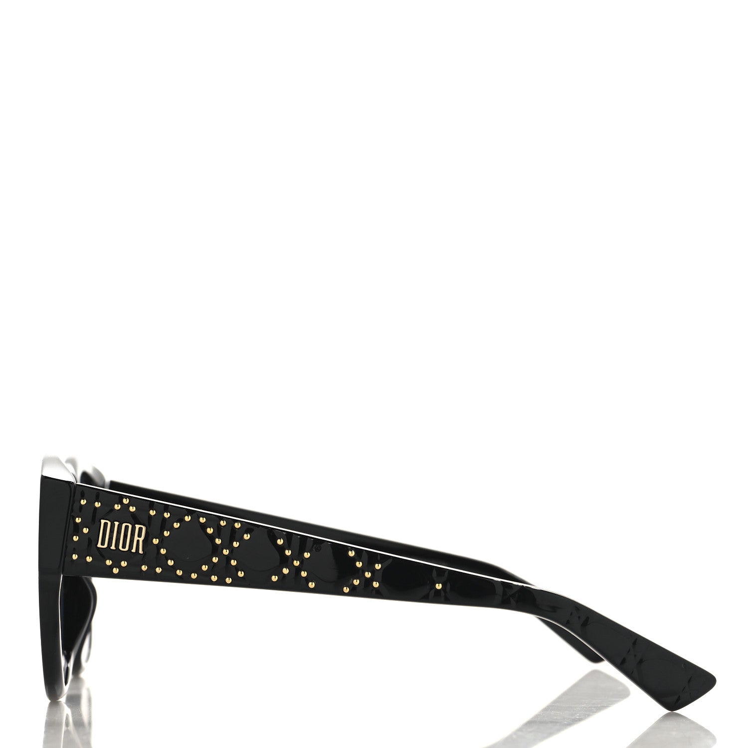 Acetate Cannage Lady Dior Studs 5 Sunglasses Black