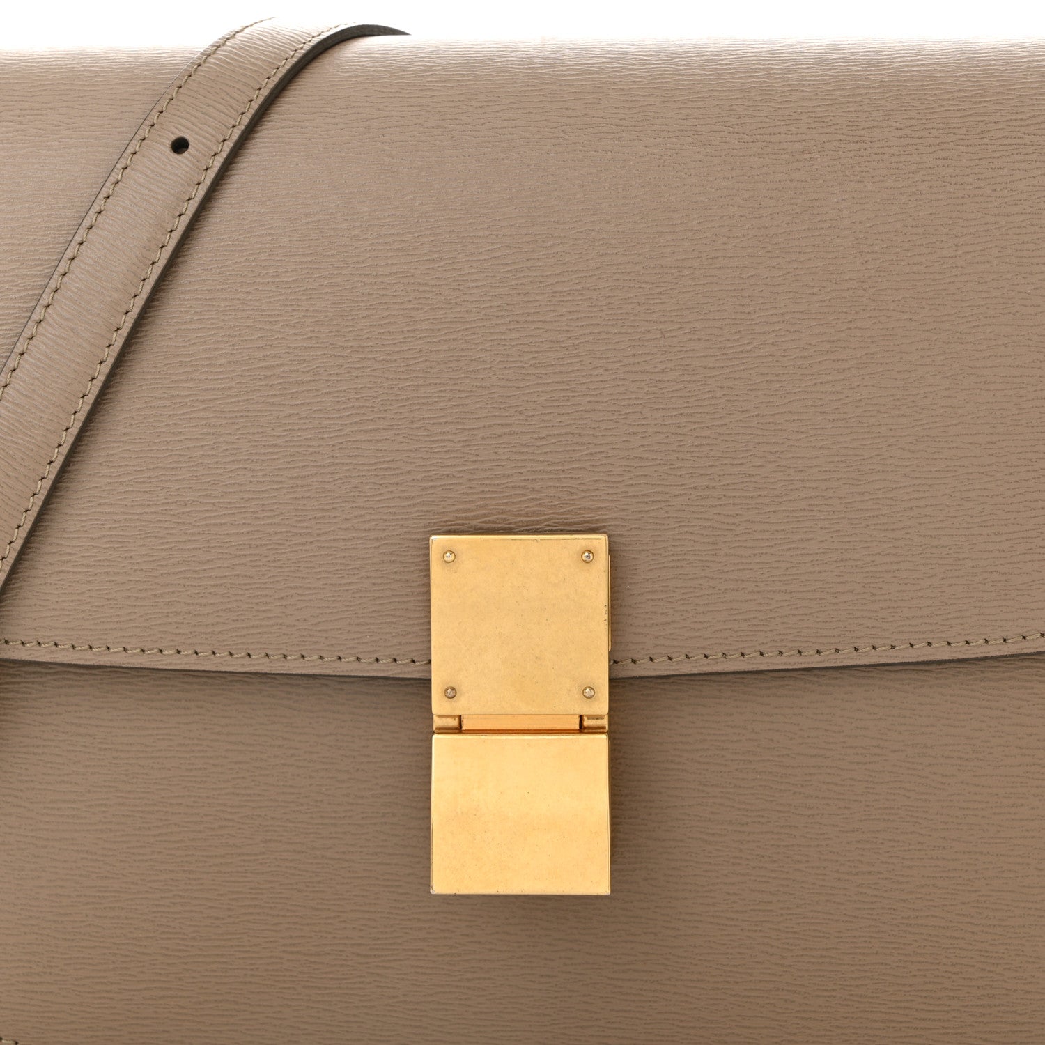 Liege Calfskin Medium Classic Box Flap Bag Taupe