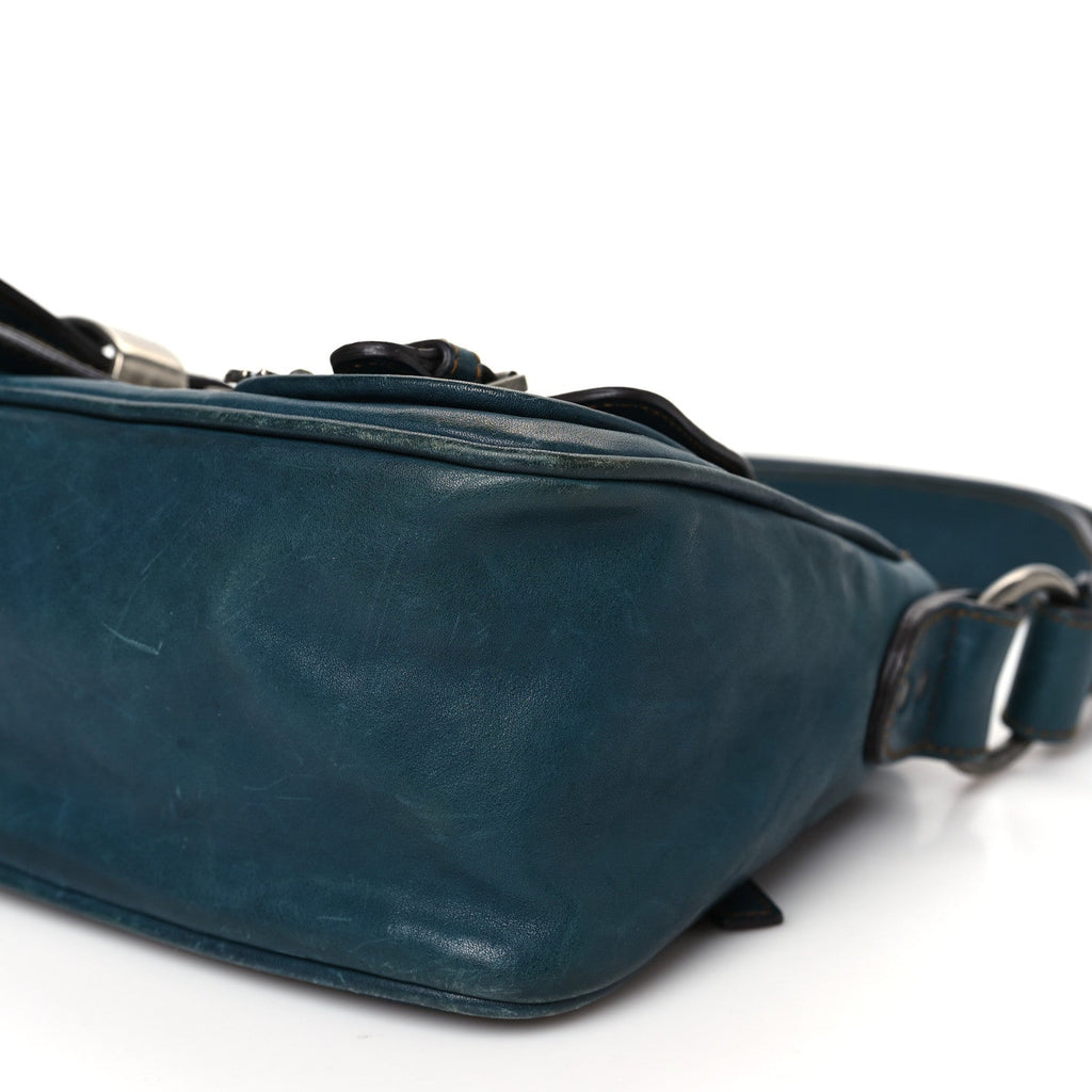Calfskin Mini Gaucho Crossbody Bag Blue