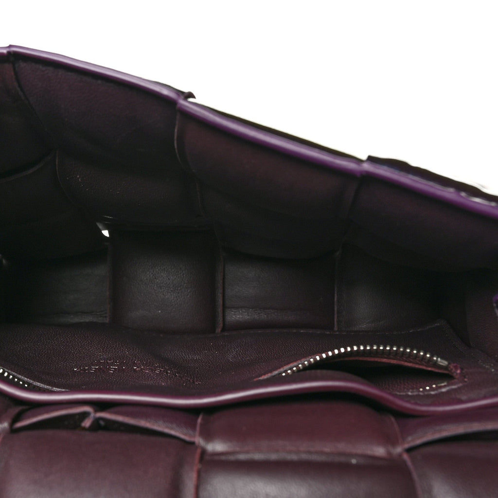 Glossy Nail Polish Nappa Maxi Intreccio Padded Cassette Crossbody Bag Holographic