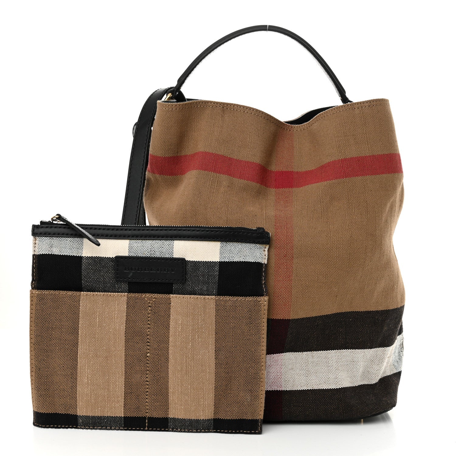 Canvas Mega Check Medium Ashby Hobo Black